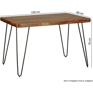 Produktbild für Esstisch Wohnling WL1.501, Sheesham-Massivholz