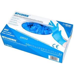 Produktbild für Einmalhandschuhe HYGISUN Intco Nitril, blau, 100 Stück