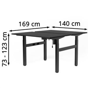 Produktbild für Schreibtisch FlexiSpot EH1B, Doppelarbeitsplatz, schwarz