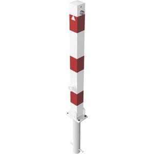 Produktbild für Absperrpfosten Schake 470FUHB+2, 2 Ösen, rot/weiß, aus Metall