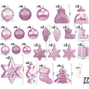 Produktbild für Weihnachtskugeln BRUBAKER 807700, rosa