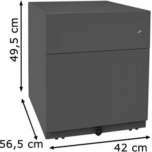 Produktbild für Rollcontainer Bisley Note, aus Metall, schwarz