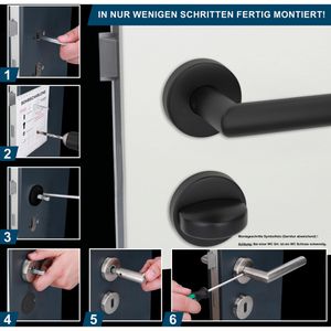 Produktbild für Drückergarnitur Alpertec Fair I-R WC, schwarz