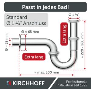 Produktbild für Siphon Kirchhoff Röhrensiphon PLUS für Waschbecken