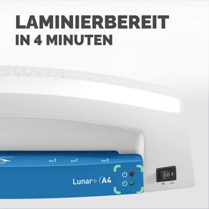 Produktbild für Laminiergerät Fellowes Lunar+ blau, mit 2 Rollen, A4