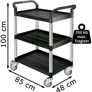 Produktbild für Servierwagen Böttcher-AG schwarz, Aluminium / Kunststoff