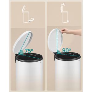 Produktbild für Mülleimer Songmics LTB031WZ02, wolkenweiß