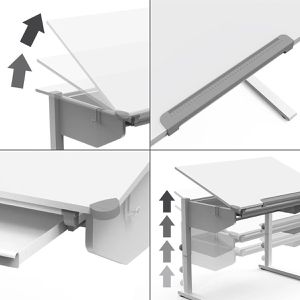 Produktbild für Kinderschreibtisch Vicco Acr, aus Holz / Metall, weiß