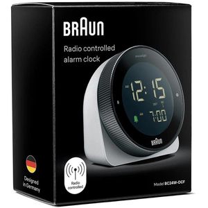 Produktbild für Wecker Braun BC24W DCF weiß, digital