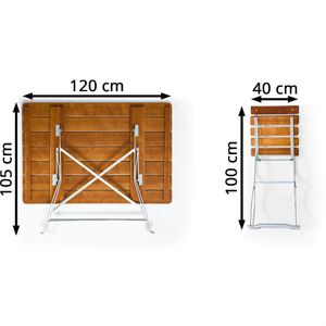 Produktbild für Bistrotisch RUKU1952 TRE80S4NU, wetterfest, eckig, 5-teilig