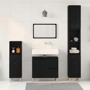 Produktbild für Badmöbel-Set vidaXL 3333086, schwarz, 3-teilig