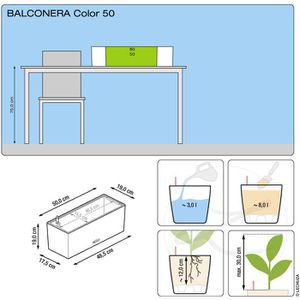 Produktbild für Blumenkasten Lechuza BALCONERA Color50, pastellgrün