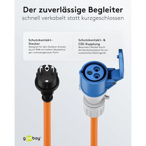Produktbild für CEE-Adapter Goobay 76185, Länge 1,5 m