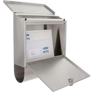 Produktbild für Briefkasten Rottner T03898 Villa Spezial Set, silber Edelstahl