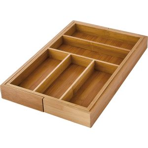 Produktbild für Besteckkasten Relaxdays 10016742, braun, aus Bambus