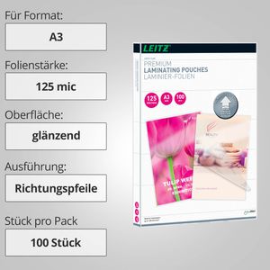 Produktbild für Laminierfolien Leitz 7488 iLAM UDT, DIN A3