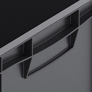 Produktbild für Eurobox AUER ESD EG 64/22 HG, schwarz, 45 Liter