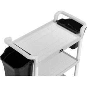 Produktbild für Servierwagen Uniprodo UNICLEAN, grau, Aluminium / Kunststoff