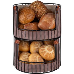Produktbild für Brotkorb APS 30209, Brot- und Obstkorb, aus Metall / Stoff