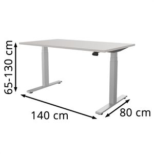 Produktbild für Schreibtisch fm-Büromöbel fouraction lichtgrau / silber