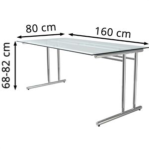 Produktbild für Schreibtisch Kerkmann Artline, transparent / chrom