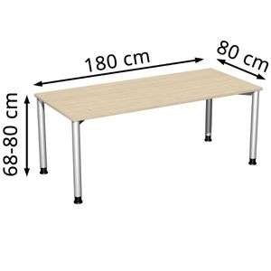 Produktbild für Schreibtisch Geramöbel Flex S-555146-AS, ahorn / silber