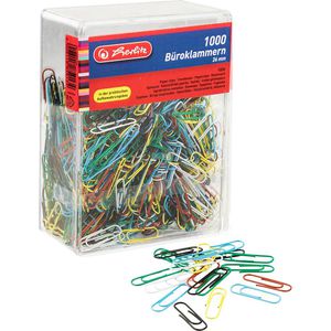 Westcott Büroklammern 1000 Stück - 26mm Bunt In Kunststoffbox