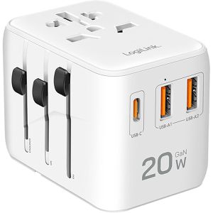 Produktbild für Reiseadapter LogiLink PA0356 20W USB
