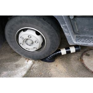 Produktbild für Absperrpfosten Schake 412282BS, schwarz/weiß, aus Kunststoff