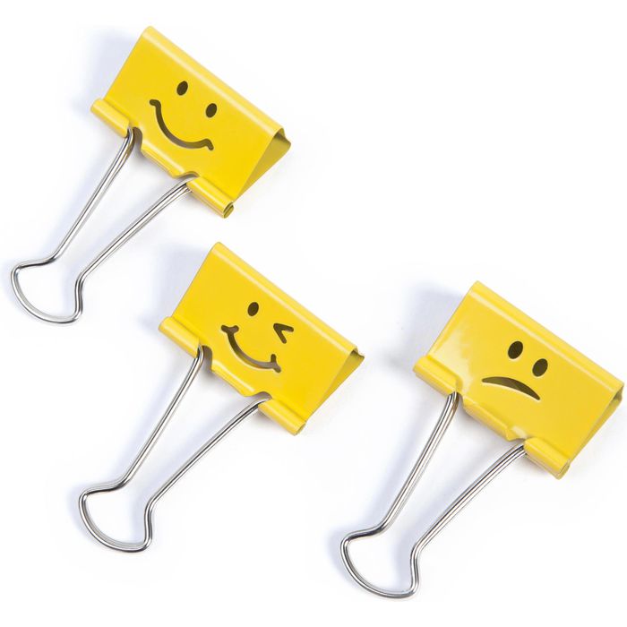 RAPESCO Foldbackklammern 1354, Emoji, 32mm, gelb, 20 Stück – Böttcher AG
