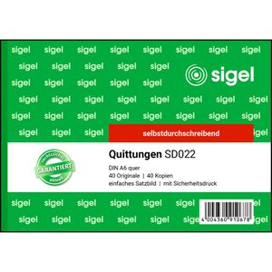 Produktbild für Quittungsblock Sigel SD022, fälschungssicher, MwSt. separat