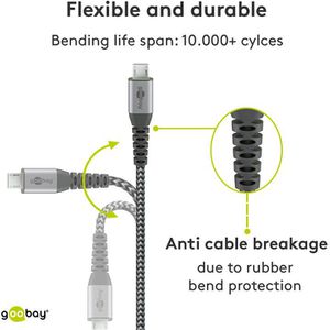 Produktbild für Ladekabel Goobay 49273, grau, 0,5m