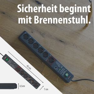 Produktbild für Steckdosenleiste Brennenstuhl Secure-Tec, 3m Kabel