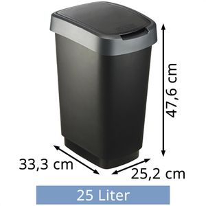 Produktbild für Mülleimer Rotho Twist 1754408850, silber