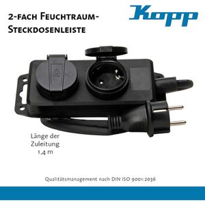 Produktbild für Steckdosenleiste Kopp Feuchtraum mit 1,4m Kabel