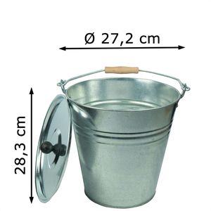 Produktbild für Ascheeimer HRB 667019667022, silber, mit Holzgriff und Deckel