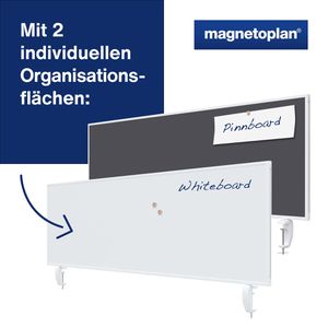 Produktbild für Tischtrennwand Magnetoplan VarioPin, 1116001, grau