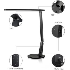 Produktbild für Schreibtischlampe TaoTronics TT-DL10, schwarz, LED, dimmbar