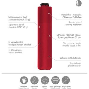Produktbild für Regenschirm Doppler Zero,99, fiery red, sturmfest
