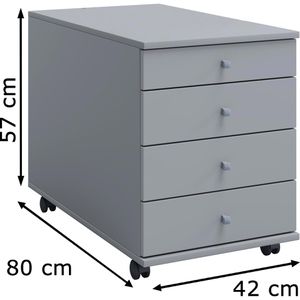 Produktbild für Rollcontainer VCM Lona Maxi 914429, aus Holz, grau