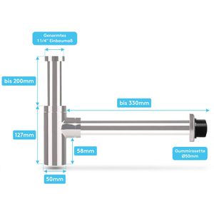 Produktbild für Siphon Bächlein Design für Waschbecken