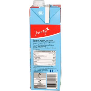 Produktbild für Milch JedenTag fettarme H-Milch, Fettgehalt 1,5%