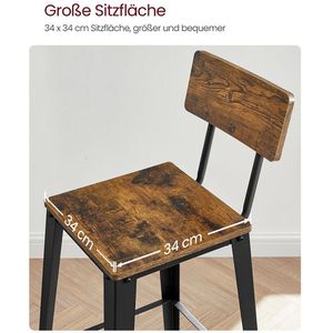 Produktbild für Barhocker Vasagle LBC078B01, mit Lehne