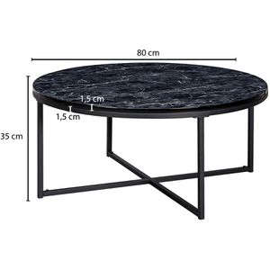 Produktbild für Couchtisch Wohnling WL6.247, Holz / Metall, schwarz marmoriert