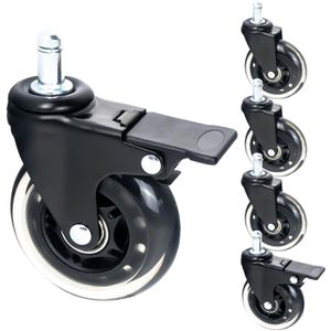 Stuhlrollen HMF 6810, feststellbar, aus Gummi, 5 Stück