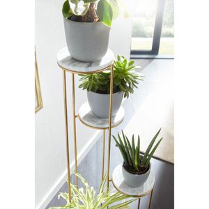 Produktbild für Blumenständer Wohnling WL6.678, gold / weiß