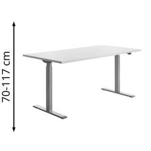 Produktbild für Schreibtisch Topstar E-Table, weiß / silber
