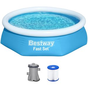 Aufstellpool Bestway 57450 Fast Set blau, rund