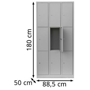 Produktbild für Schließfachschrank Lüllmann 520330, lichtgrau