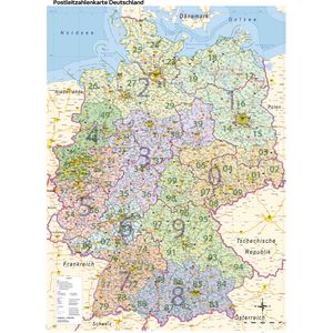 Produktbild für Deutschlandkarte GeoMetro Postleitzahlenkarte, rahmenlos
